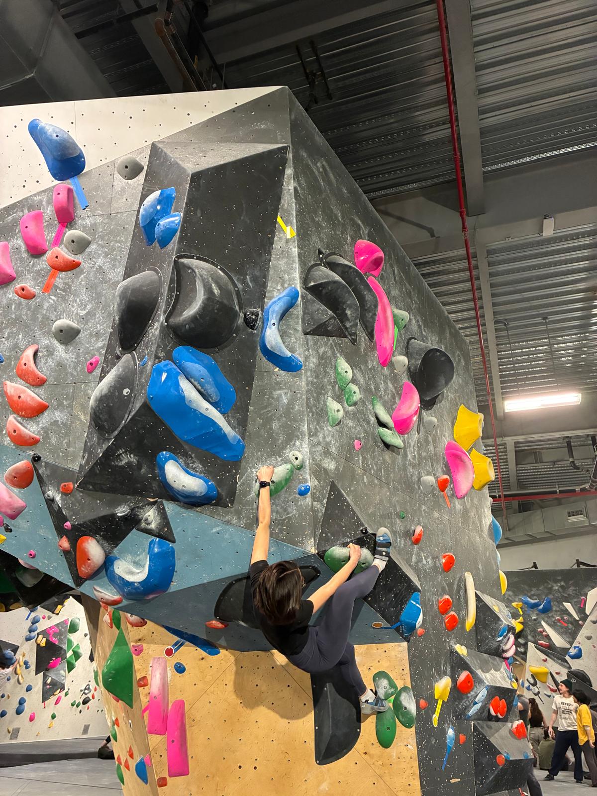 Bouldering at the climbing gym